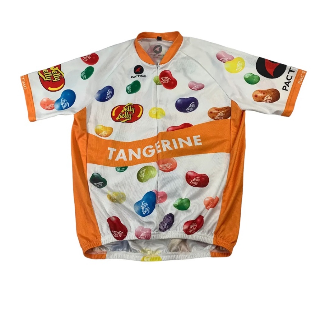 Pactimo Jelly Belly Tangerine Zipper Cycling Jersey Top
